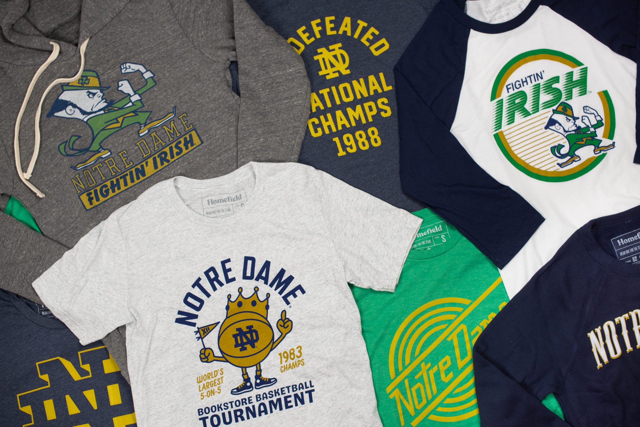 Vintage Notre Dame Apparel Shirts and Sweatshirts Homefield