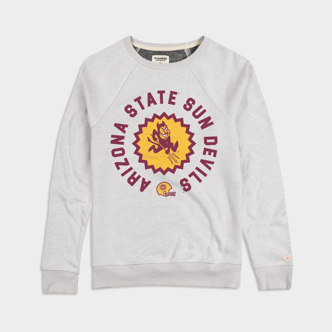 Arizona State Football Sunburst Logo Retro Crewneck | Homefield