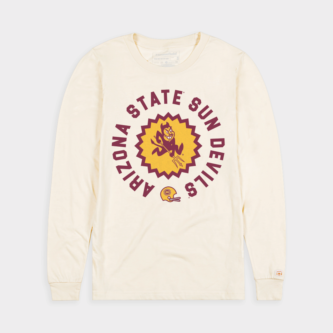 Arizona State Football Sunburst Logo Retro Long Sleeve | Homefield