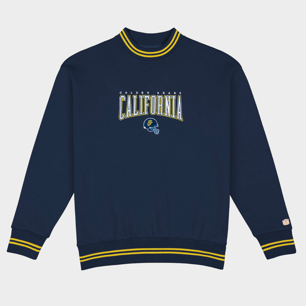 Cal Football Embroidered Tri-Stripe Crewneck | Homefield
