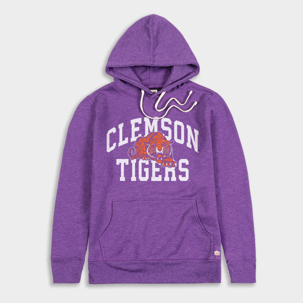 Homefield Clemson Tigers Vintage Tiger Logo Hoodie Xs Purple