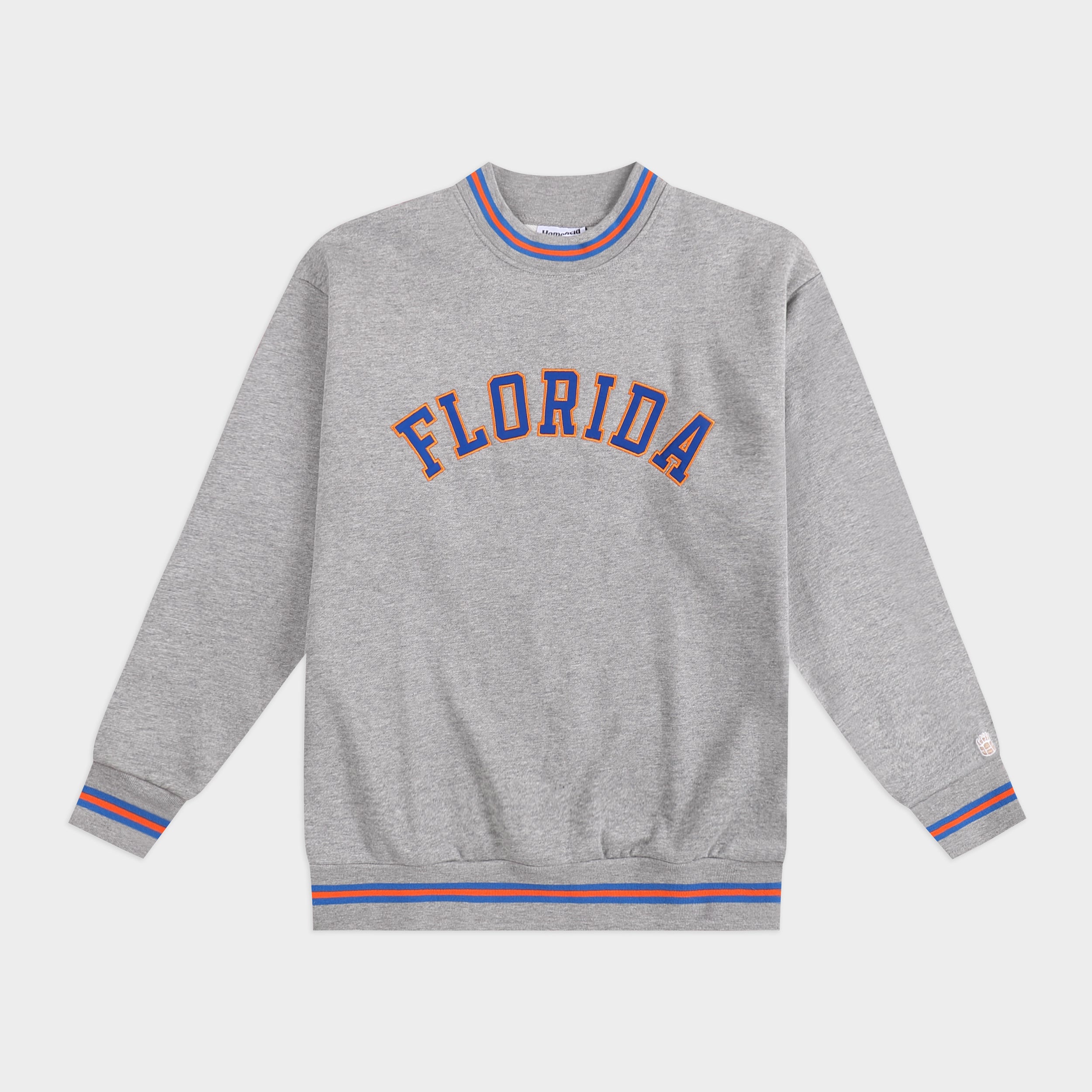 Florida Gators Applique Ash Tri-Stripe Crewneck | Homefield