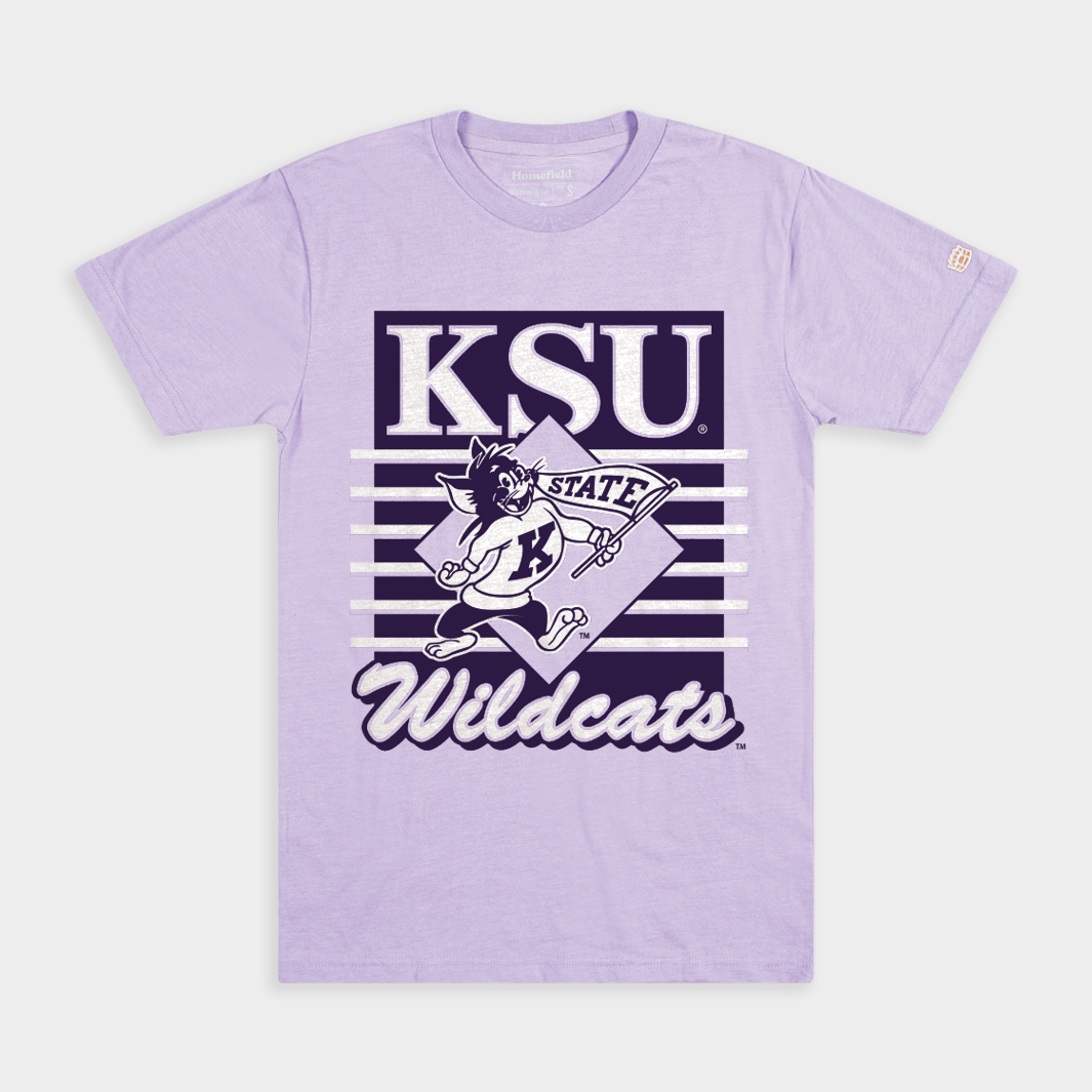 Kansas State Wildcats Vintage-Inspired Lavender Tee Homefield