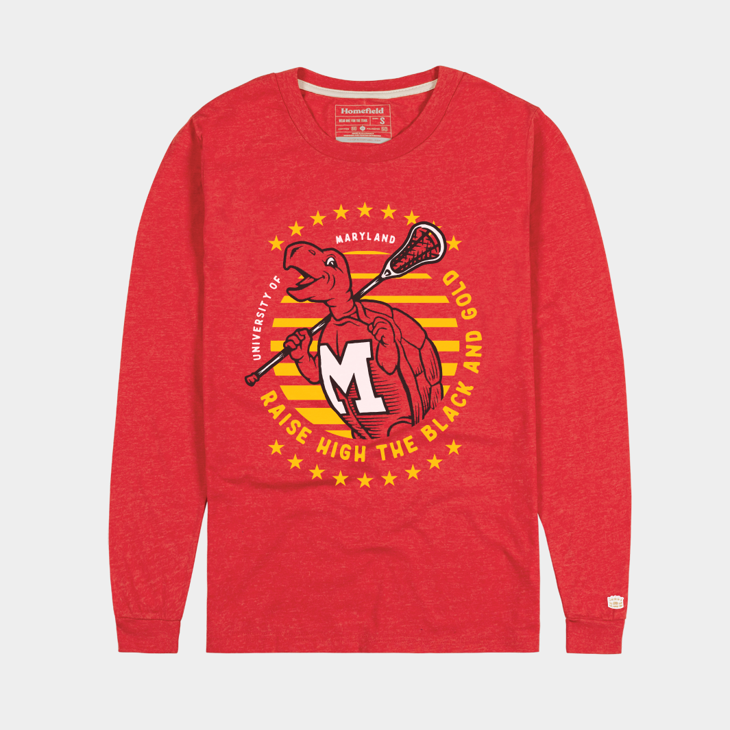 Maryland Terrapins VintageInspired Lacrosse Long Sleeve Homefield