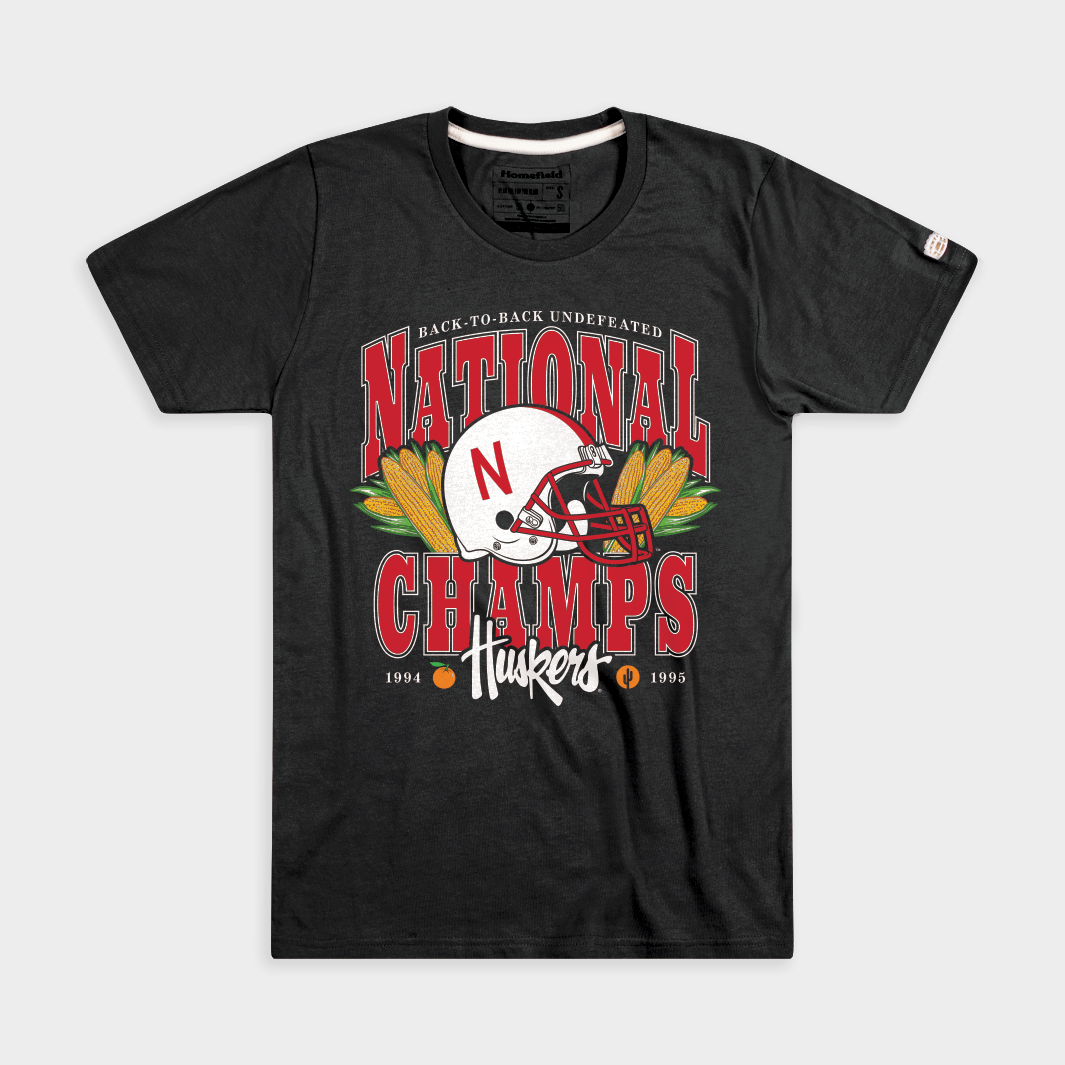 【BAGARCH】FOOTBALL SHIRTS Nebraska 1994 and 1995 National Champs Tee | Homefield