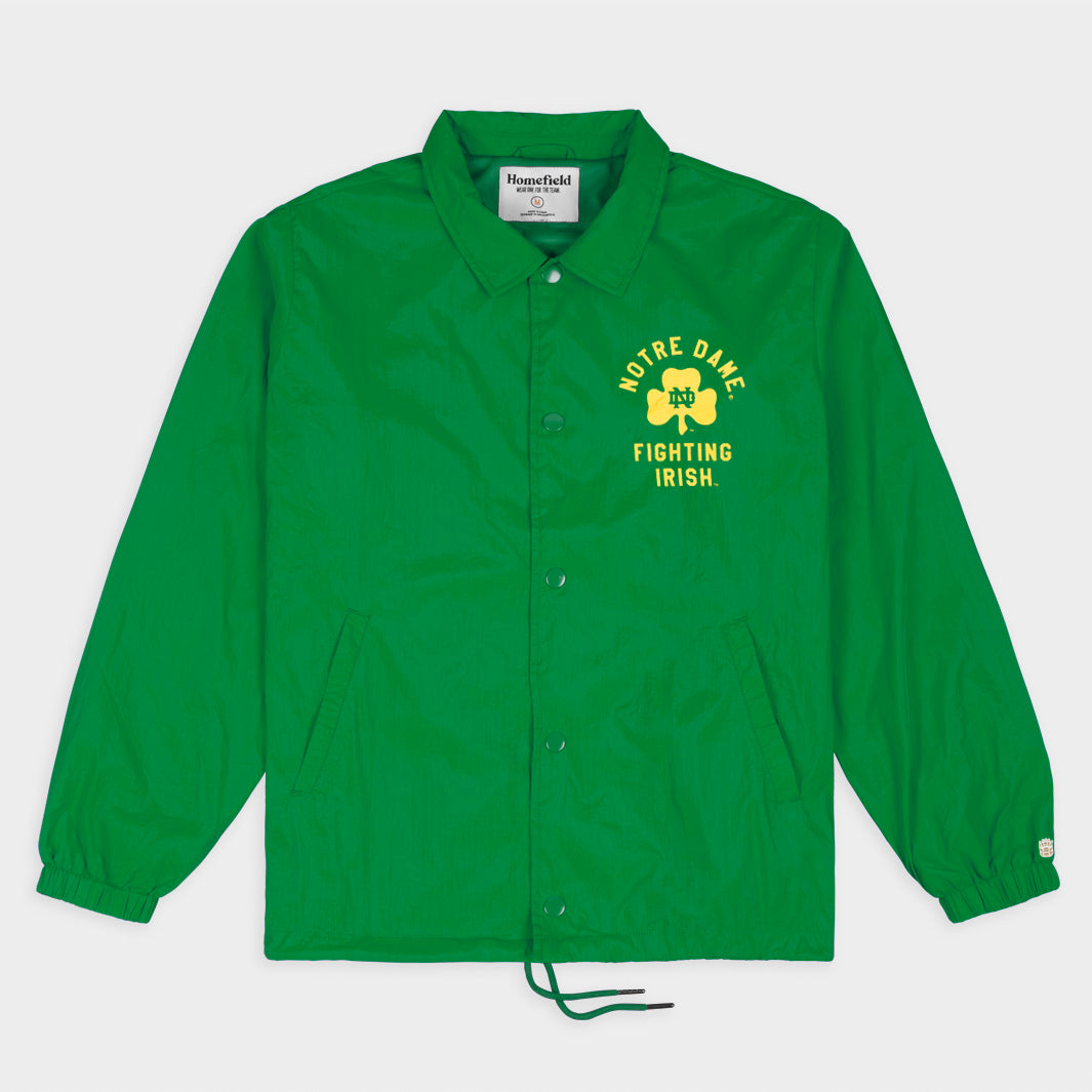 notre dame fighting irish gear Homefield Men's University of Notre Dame Shamrock Retro Coaches Jacket Green, Large