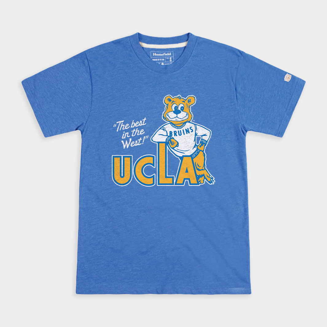 Retro UCLA Leaning Joe T-Shirt S / Royal Blue, Homefield, Vintage College Apparel Australia Retro UCLA Leaning Joe T-Shirt S / Royal Blue, Homefield, Vintage College Apparel Australia