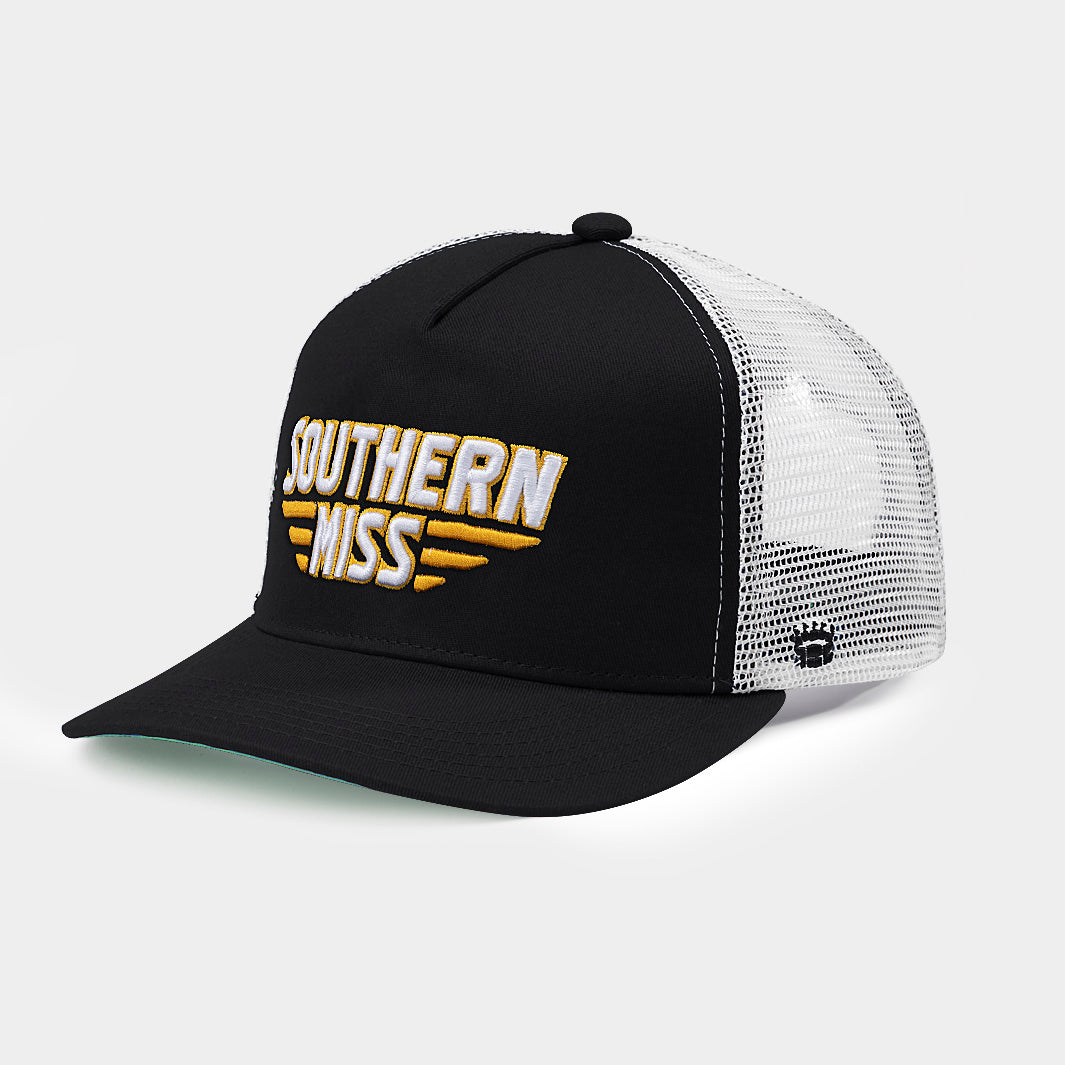 Southern Miss Retro Wordmark Trucker Hat, Homefield, Vintage College Apparel Southern Miss Retro Wordmark Trucker Hat, Homefield, Vintage College Apparel