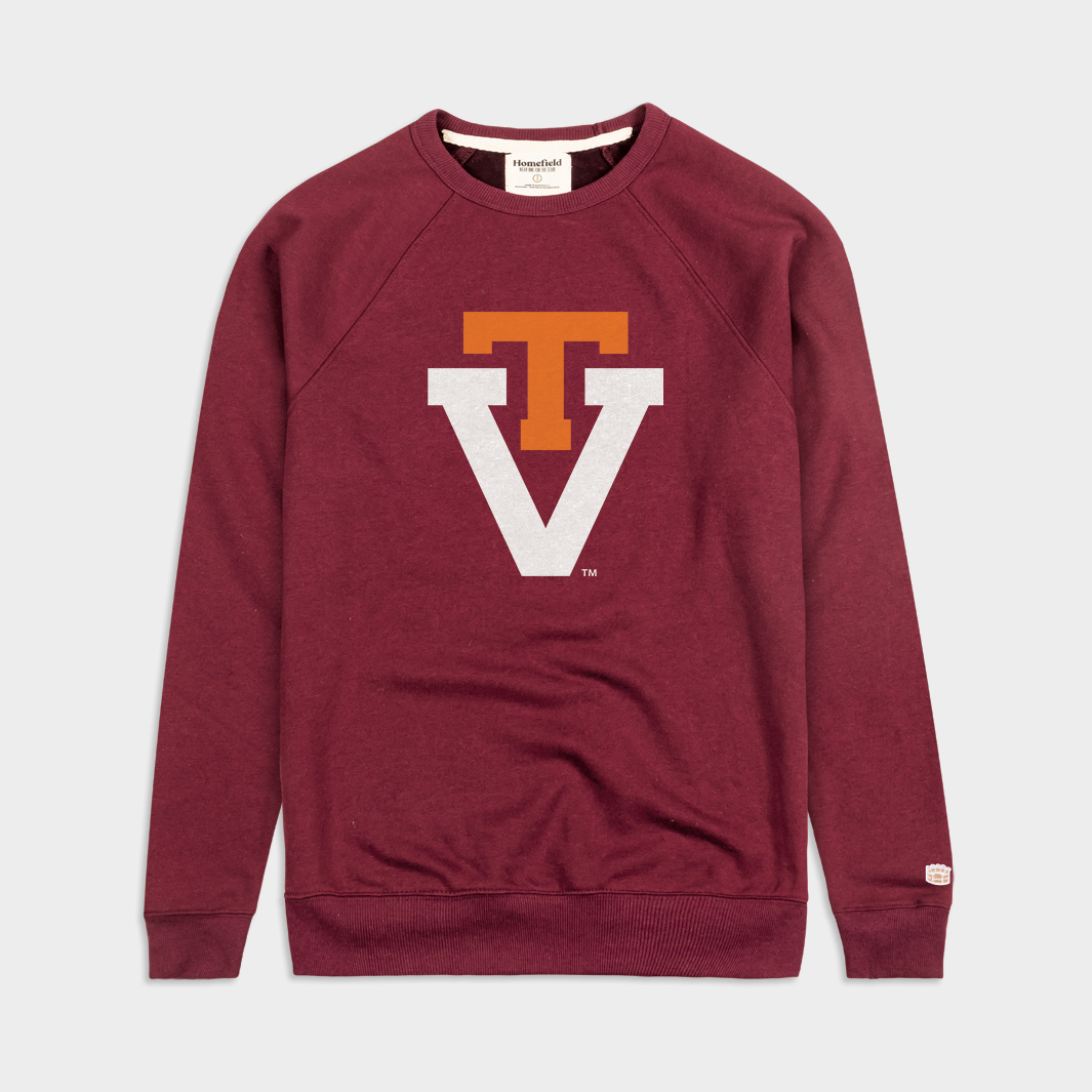 Vintage Maroon Virginia Tech Crewneck Homefield