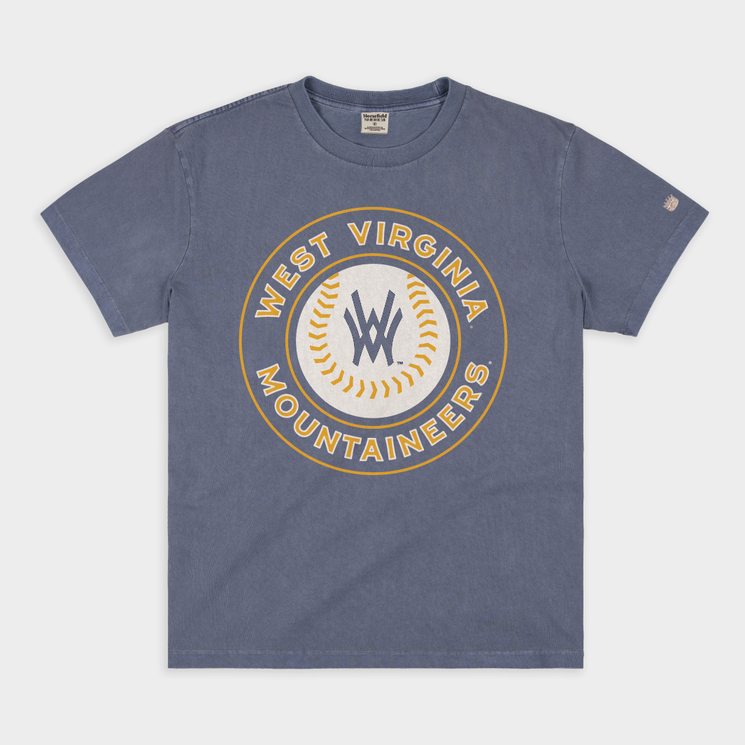 トップス SD Heavyweight Logo Baseball T West Virginia Mountaineers Baseball Vintage Heavyweight Tee