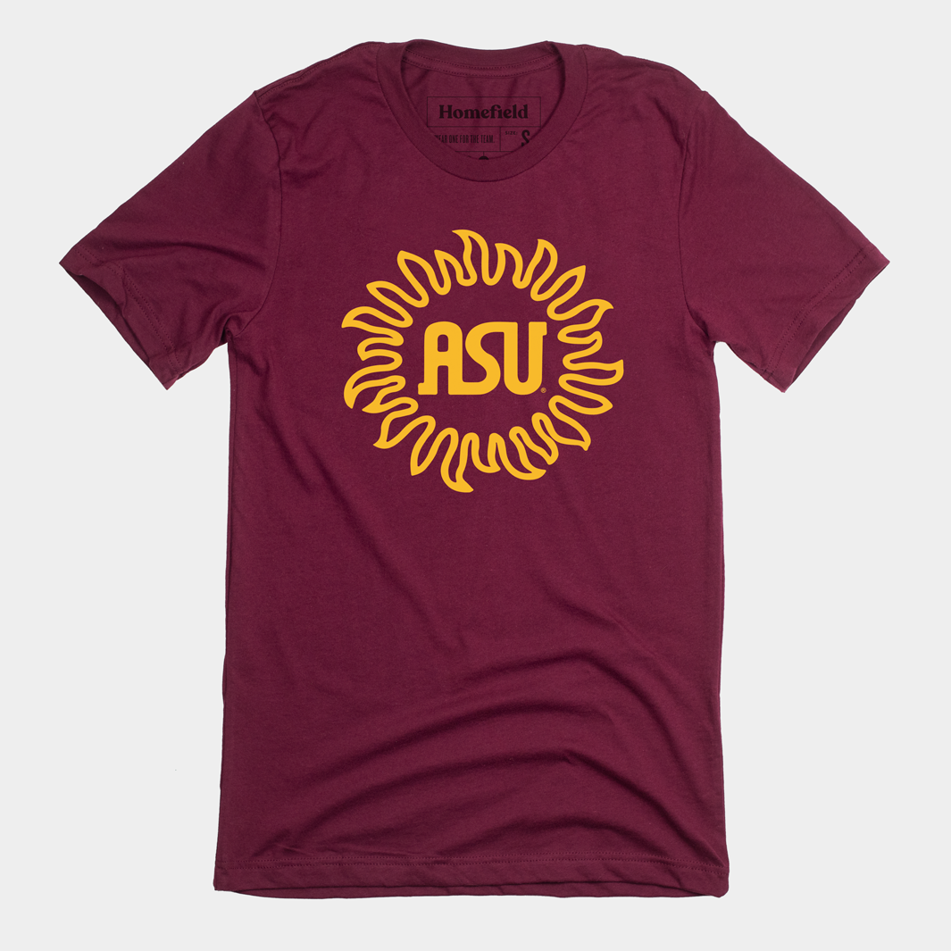 アイドル ASU Vintage ASU Sunburst Maroon Tee | Homefield