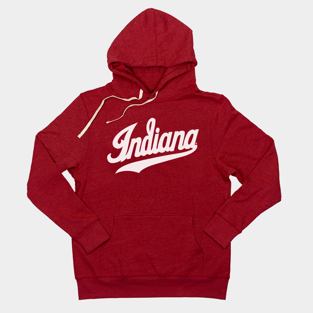 Indiana Script Crimson Hoodie