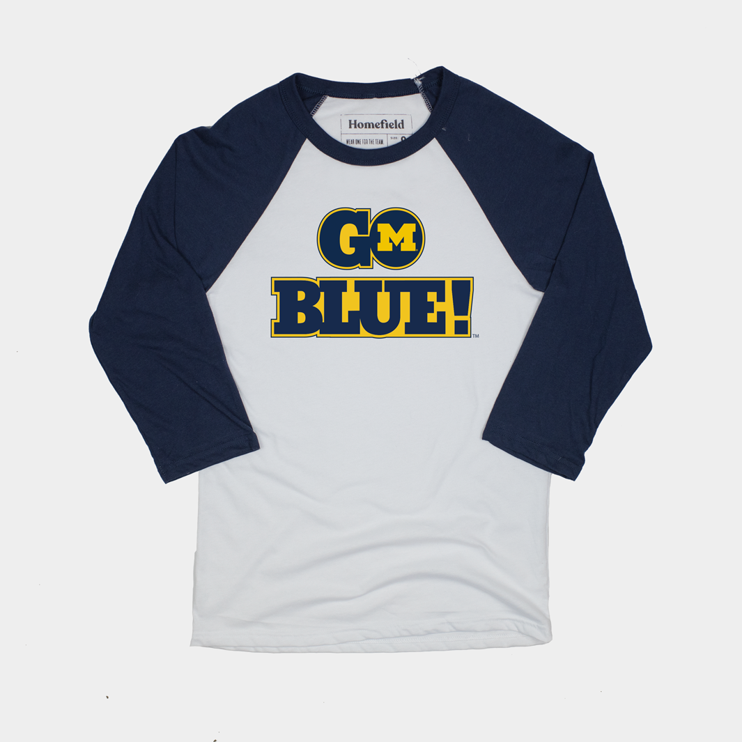 Retro "Go Blue" Baseball Tee Homefield
