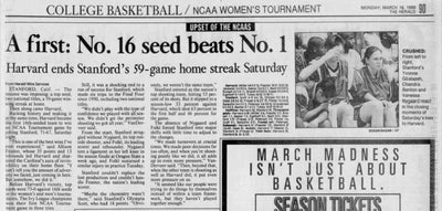 Harvard Women’s Basketball was the true first 16-seed to upset a 1-seed 