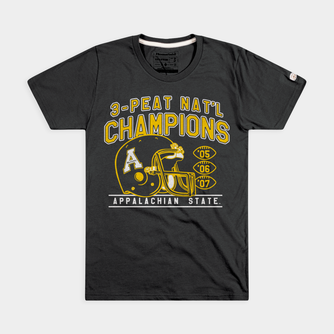 App State Football 2005-2007 3-Peat Champs Tee