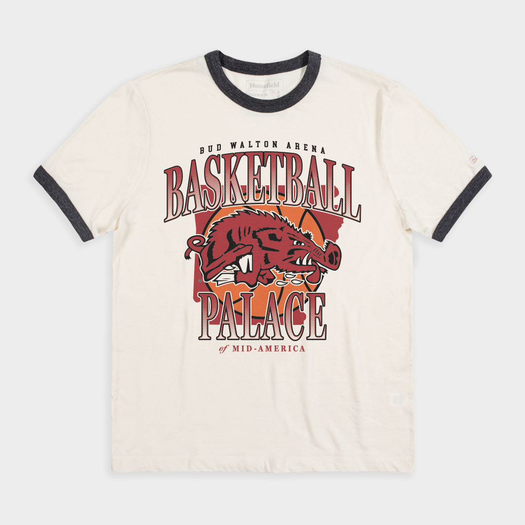 Arkansas Razorbacks "Basketball Palace" Ringer Tee