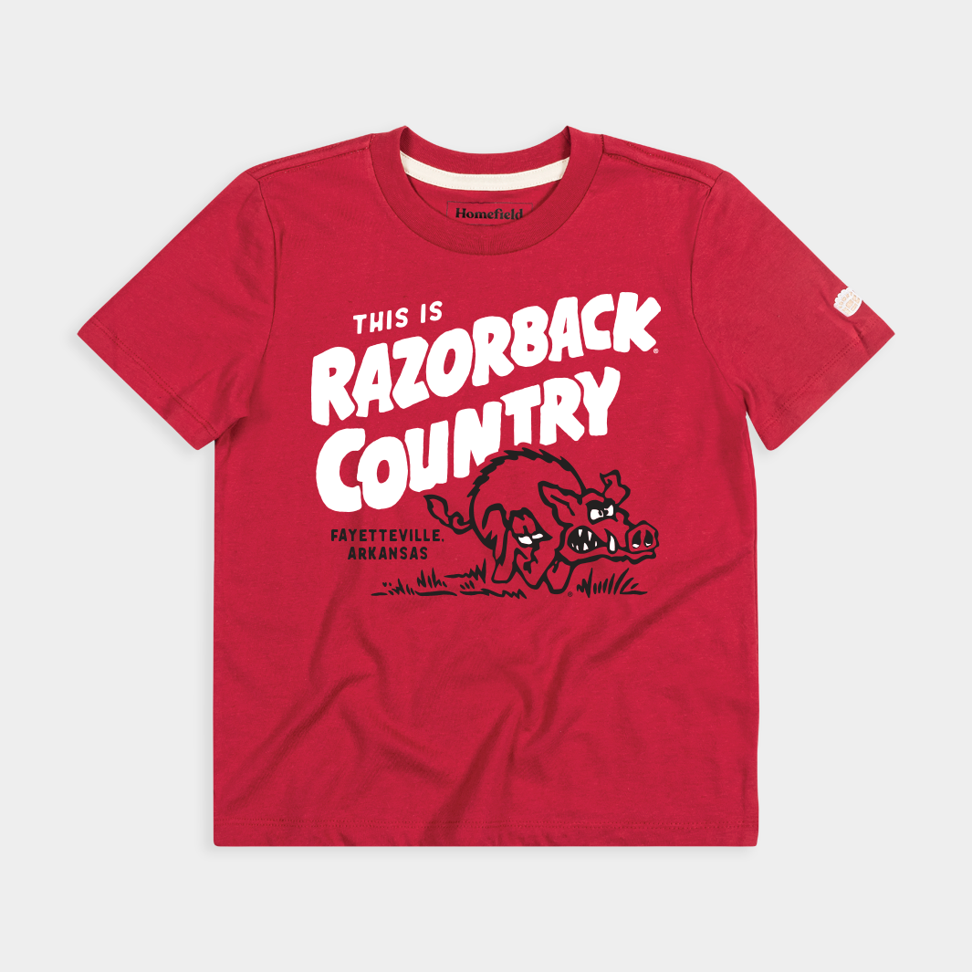 Arkansas "Razorback Country" Retro Youth Tee