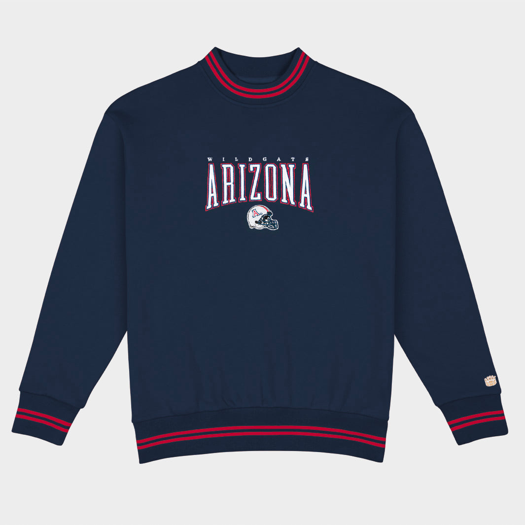 Arizona Football Embroidered Tri-Stripe Crewneck