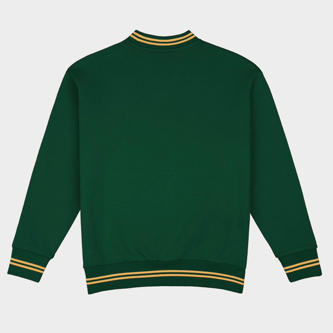 Baylor Football Embroidered Tri-Stripe Crewneck