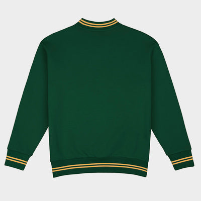 Baylor Football Embroidered Tri-Stripe Crewneck