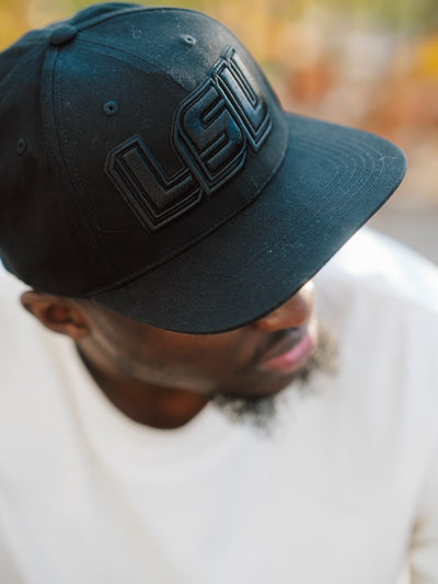 LSU Tigers Logo Blackout Snapback Hat