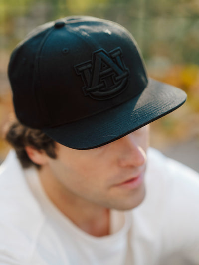Auburn Tigers Logo Blackout Snapback Hat