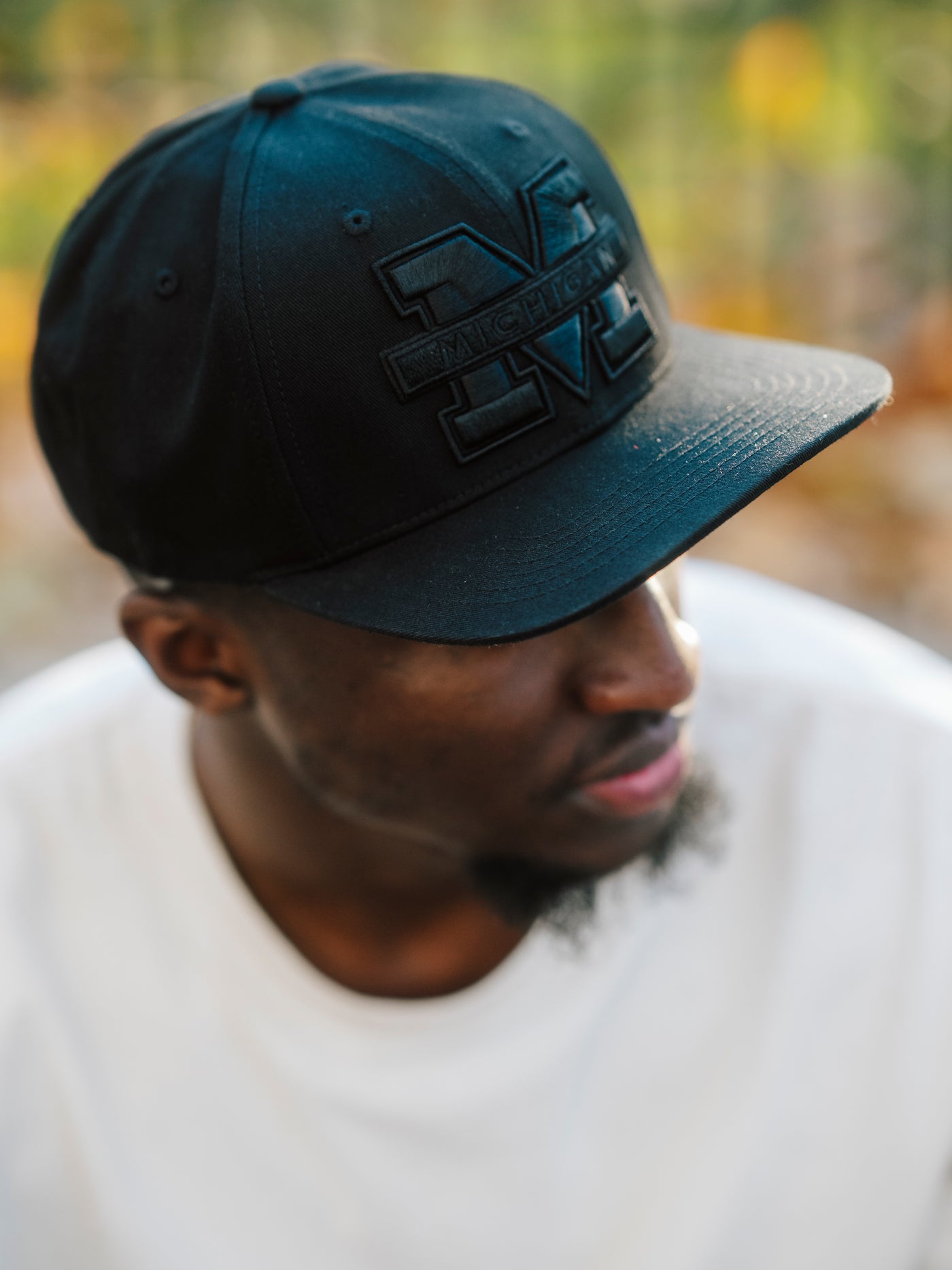 Michigan Wolverines Logo Blackout Snapback Hat