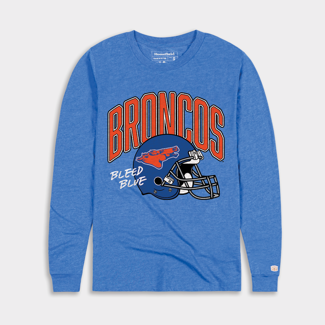 Boise State Broncos 1970s Football Helmet Long Sleeve
