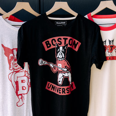 BU Terriers Vintage Lacrosse Logo Tee