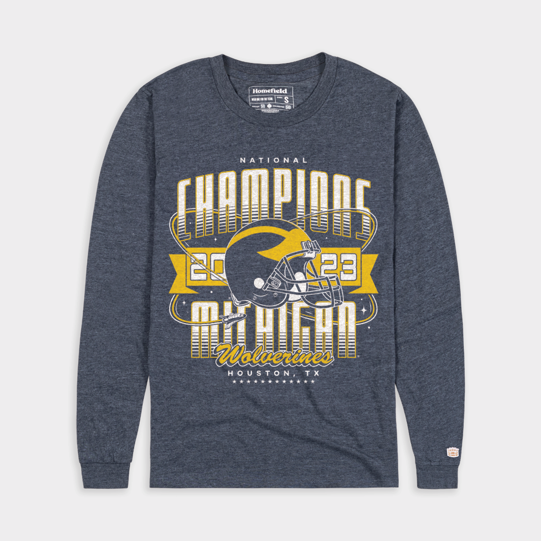 Vintage-Inspired Michigan Football 2023 Champs Long Sleeve