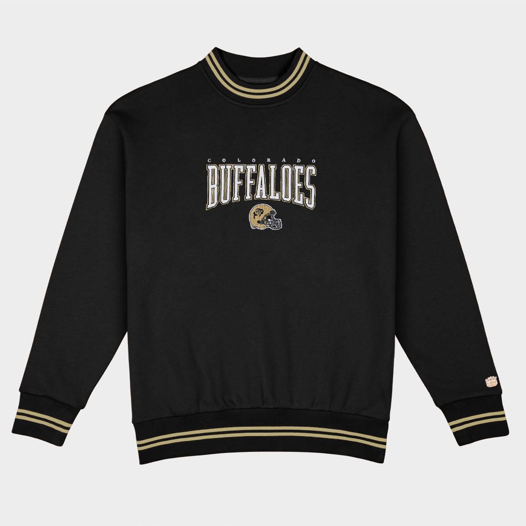 Colorado Football Embroidered Tri-Stripe Crewneck