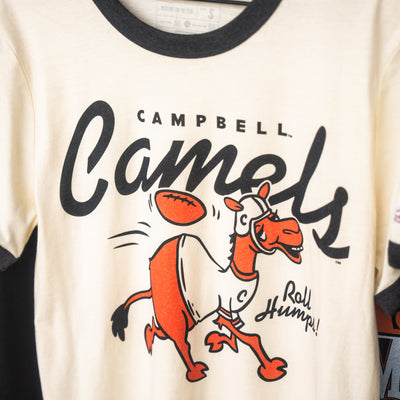 Campbell Fighting Camels "Roll Humps!" Football Ringer Tee