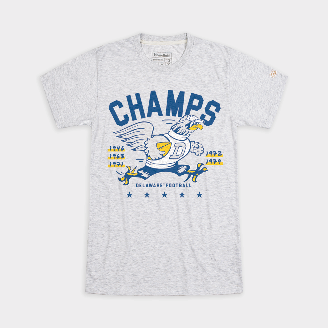 Delaware Fightin' Blue Hens 5-Time Champs Football Tee