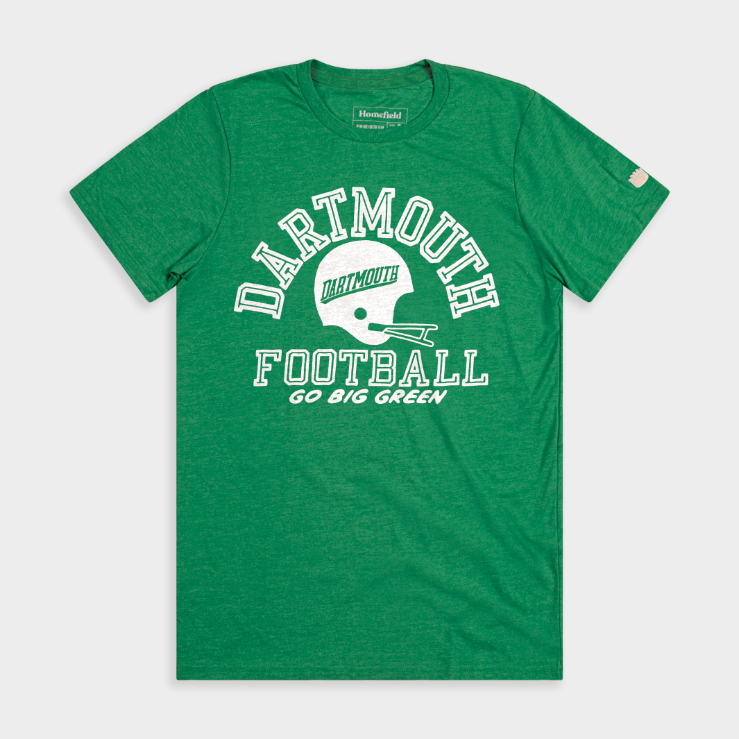 dartmouth football helmet Dartmouth Big Green Football Vintage Helmet Logo Tee XS / Kelly, Homefield, Vintage College Apparel