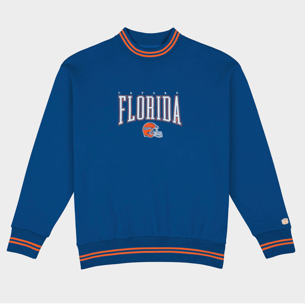 Florida Football Embroidered Tri-Stripe Crewneck