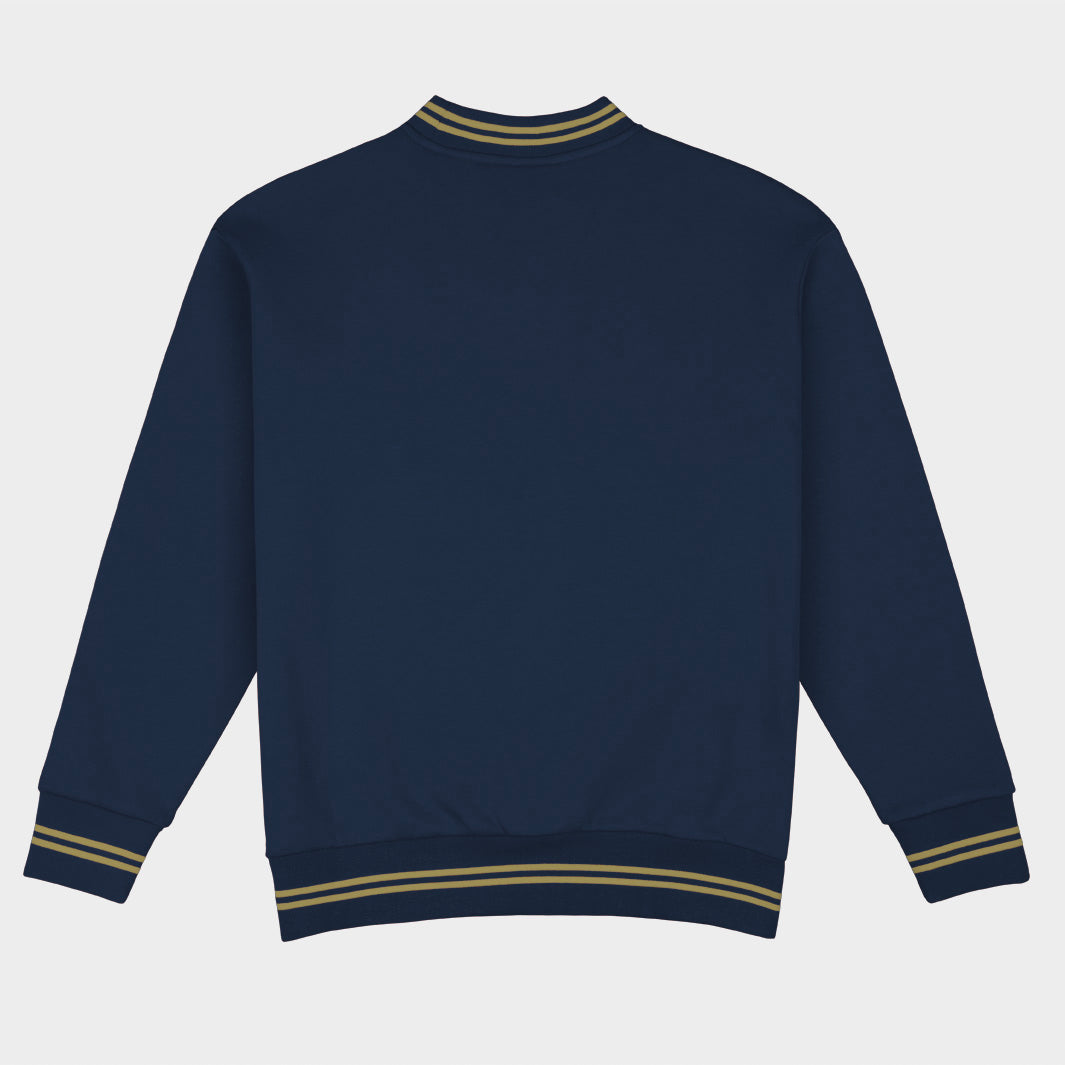 Georgia Tech Football Embroidered Tri-Stripe Crewneck