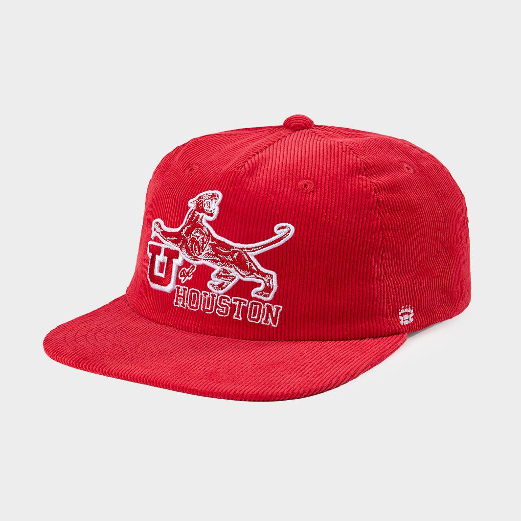 Houston Midcentury Cougar Logo and Wordmark Corduroy Hat