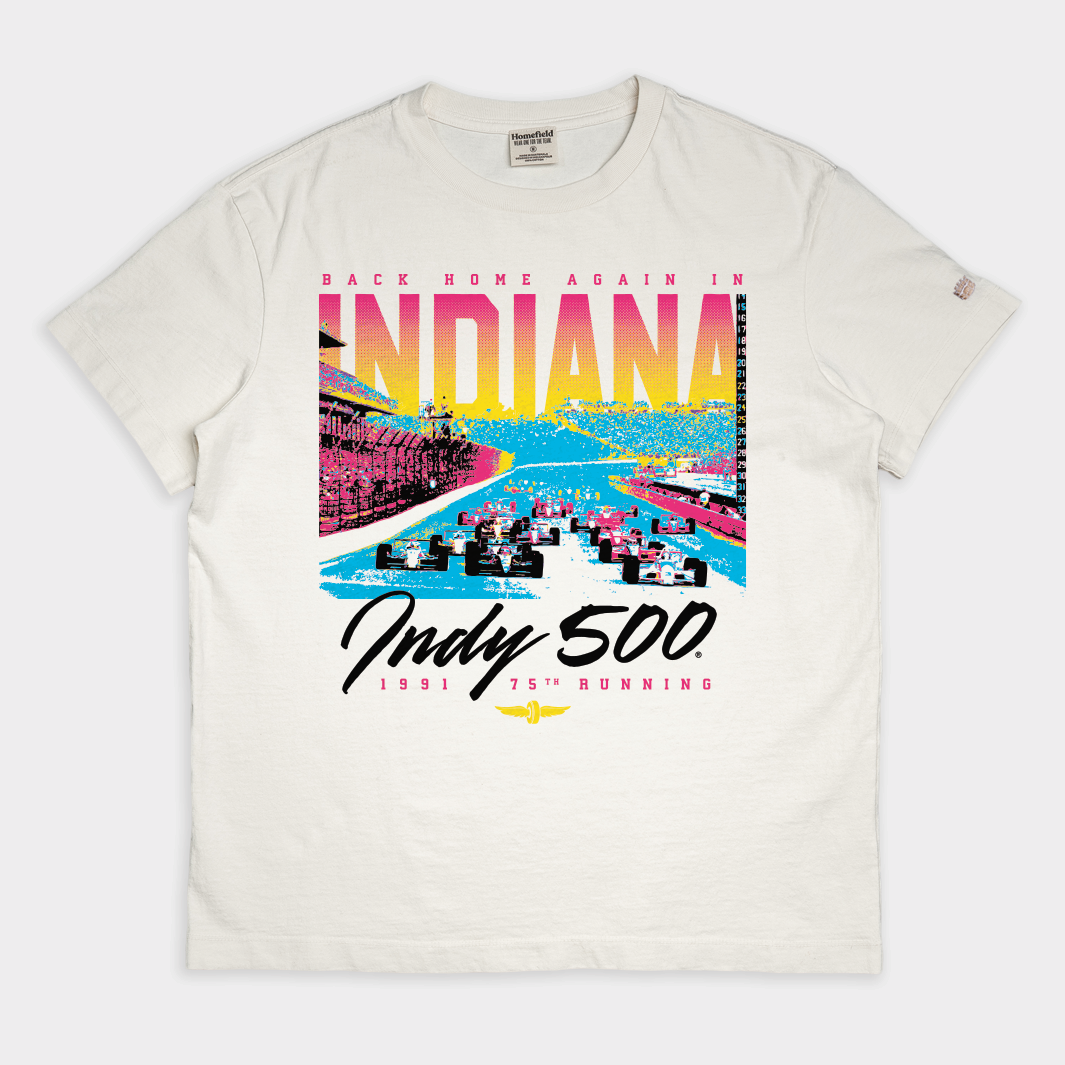 1991 Indy 500 "Back Home Again" Vintage Heavyweight Tee