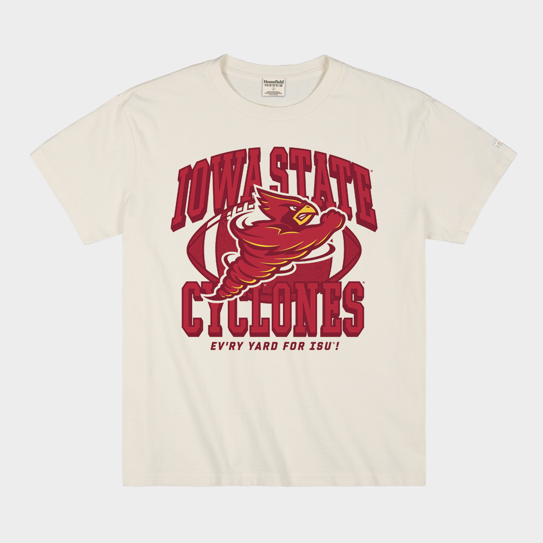 Iowa State Football Punching Cy 1995 Logo Vintage Heavyweight Tee