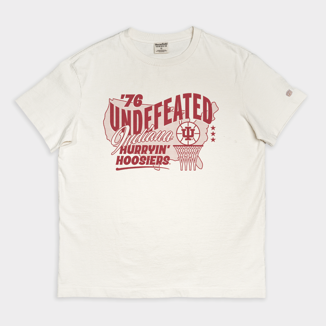Indiana 1976 Undefeated "Hurryin' Hoosiers" Vintage Heavyweight Tee