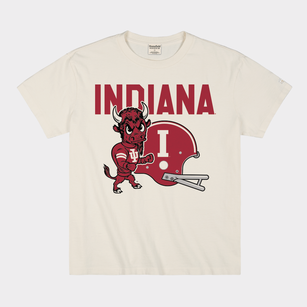 Indiana 1960s Bison and Football Helmet Heavyweight Tee
