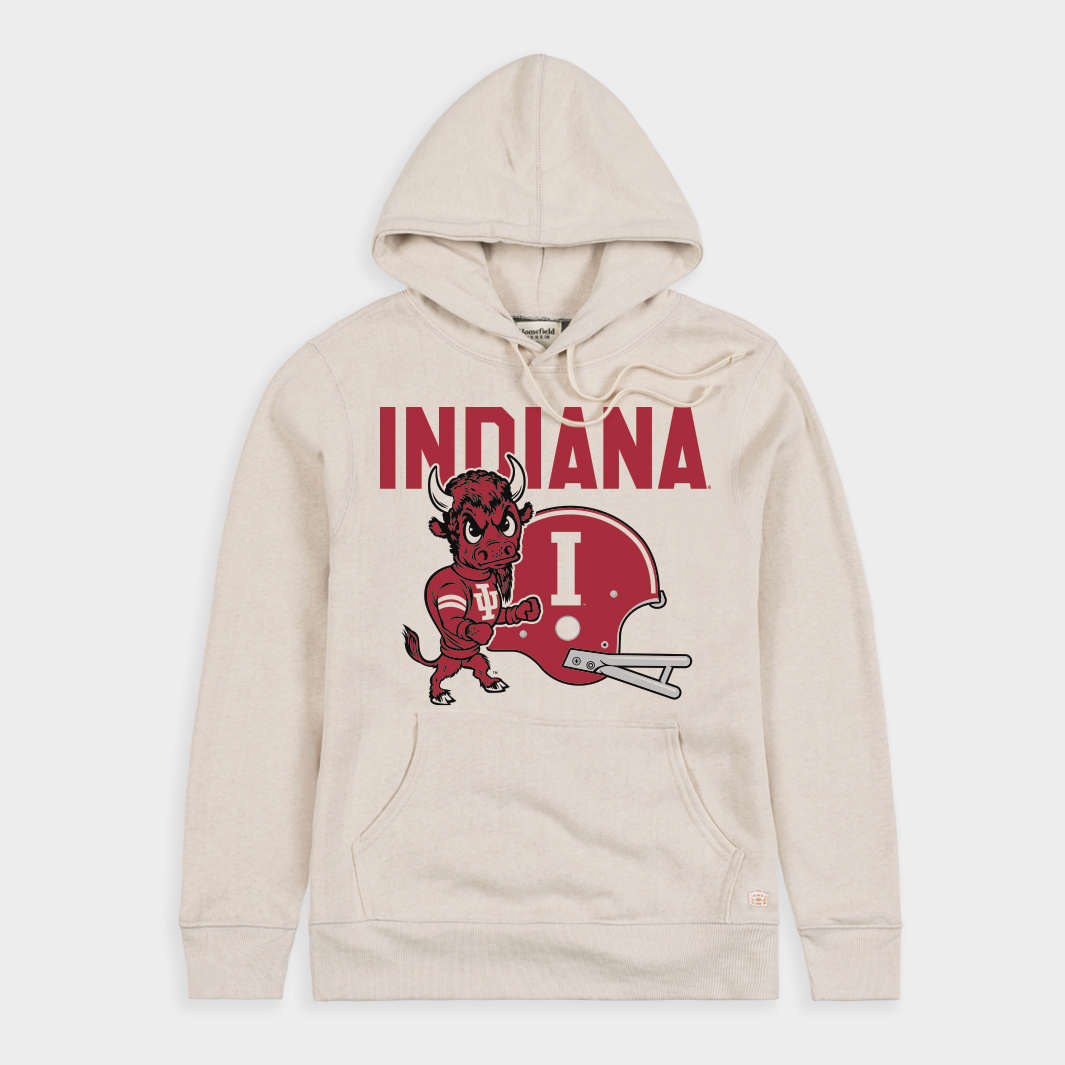 Indiana 1960s Bison and Football Helmet Hoodie