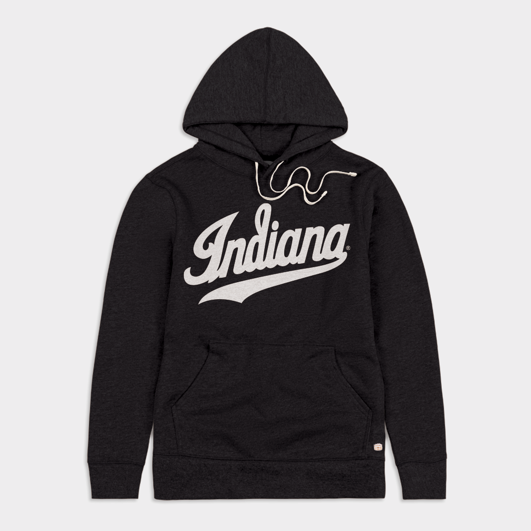 Indiana Script Black Hoodie