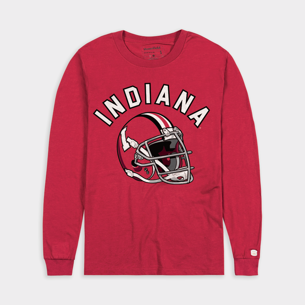 Indiana Football 1970s Helmet Sideline Long Sleeve