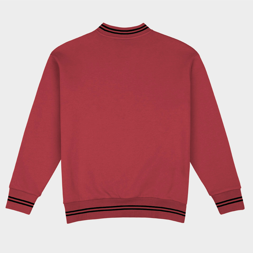 Indiana Football Embroidered Tri-Stripe Crewneck