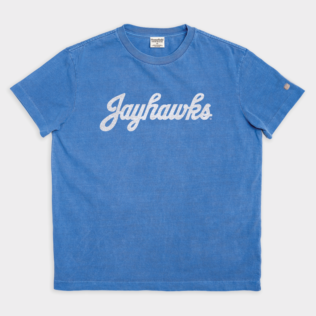 Classic Kansas Jayhawks Baseball Script Heavyweight Tee