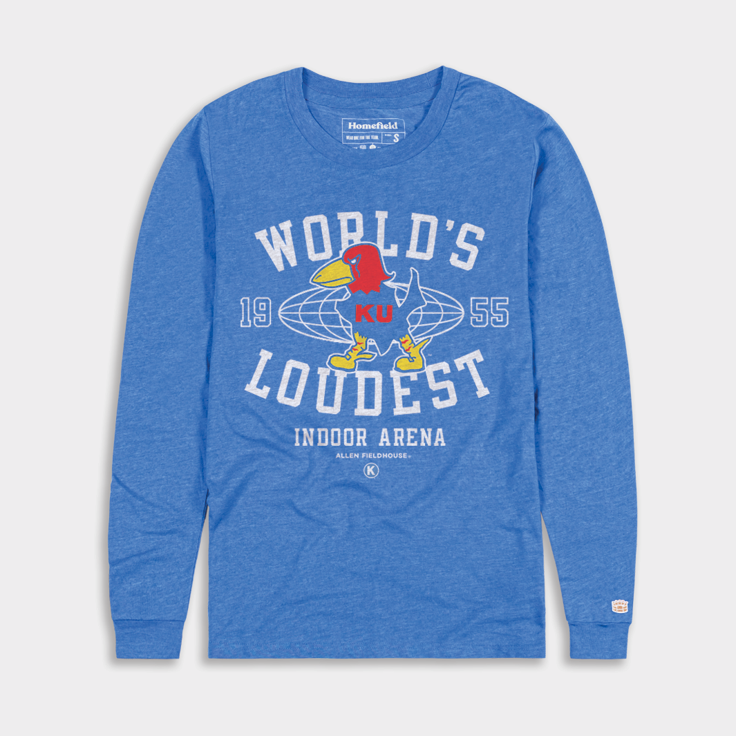 KU Allen Fieldhouse "World's Loudest" Retro Long Sleeve