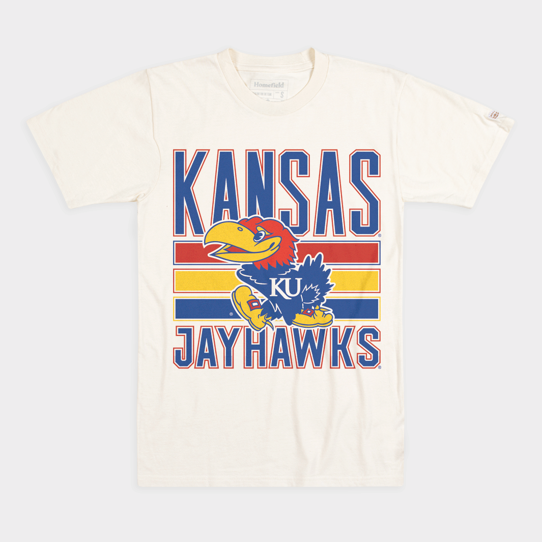 Vintage-Inspired Kansas Jayhawks Stripe Tee