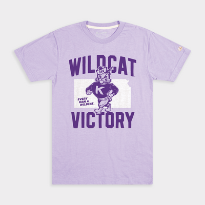 K-State "Wildcat Victory" Lavender Retro EMAW Tee