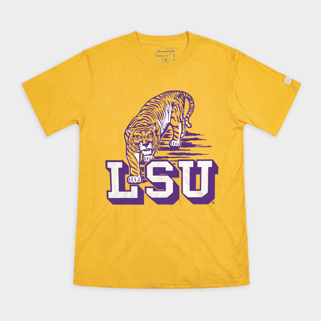 Retro Block LSU Tigers T-Shirt | Homefield